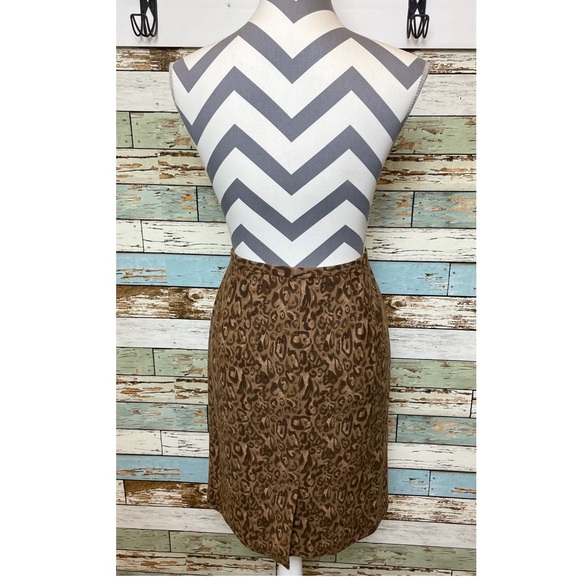 Women's Ann Taylor Loft 100% Wool Leopard Animal Print Pencil Pencil Size 8 - Picture 4 of 4